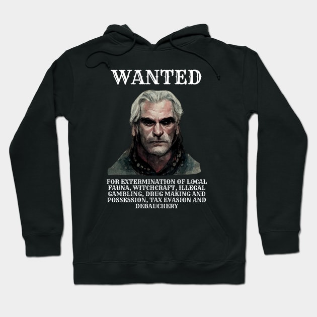 Wanted Poster - Black - Fantasy - Funny Witcher Hoodie by Fenay-Designs